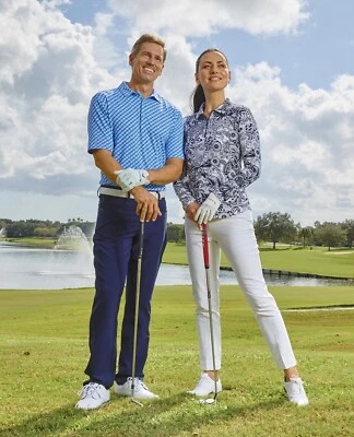 Top Polo IBKUL Preppy Talla XS Bambú Jardín Animal Peces Golf Tenis Pickleball Foto 1 de 4