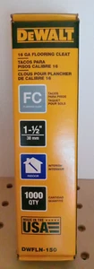 Dewalt Flooring Cleats 16-Gauge 1-1/2" DWFLN-150 NEW 100 Ct. - Picture 1 of 17