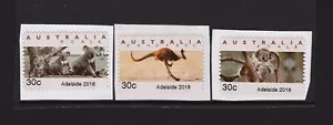 Adelaide 2016 Emergency Issue 30 cent Stamps used uncancelled set of 3 on paper - Picture 1 of 1