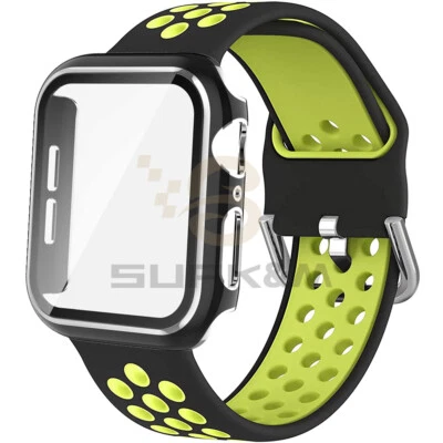 Sports Silicone Band Strap+Protector Case For iWatch Series 9 8 6 5 4 3 SE Ultra - Image 1 of 4
