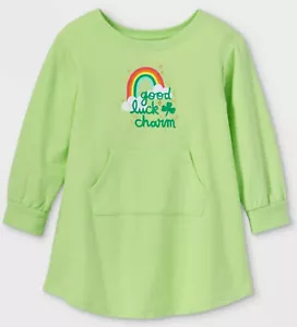 Vestito Bambina 'Buona Fortuna Charm' Manica Lunga Cat Jack 18mths, 2T, 3T, 4T BOGO 50% - Foto 1 di 1