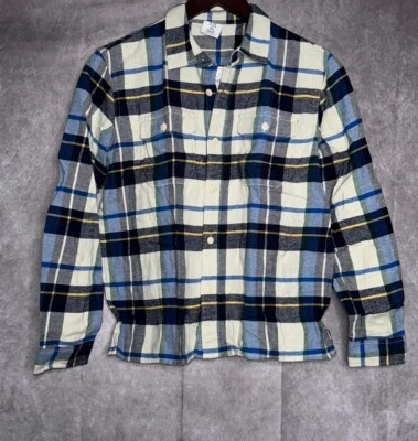 GAP Kids Blue & White Plaid Flannel Button Up Long Sleeve Shirt Size XL (12) - Image 1 of 4