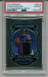 2022 PANINI OBSIDIAN CUTTING EDGE RELIC EE GREEN LAMAR JACKSON PSA 10 POP 1 - Bild 1 von 2
