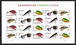#5961-5965 Freshwater Fishing Lures - Forever 2025 Sheet of 20 MNH (5 Different) - Picture 1 of 2