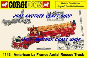 Corgi Giocattoli Americano La France Antenna Fuoco Rescue Camion 1143 Locandina - Foto 1 di 1