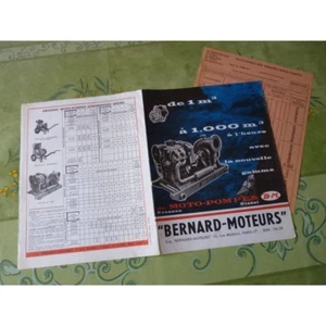 Bernard Moteurs, groupes moto-pompe, catalogue brochure dépliant - Picture 1 of 1