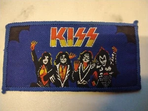 KISS  PATCH Original 80er Vintage BLUE BORDER  Aufnäher 10x5cm Glam Metal  - Bild 1 von 2