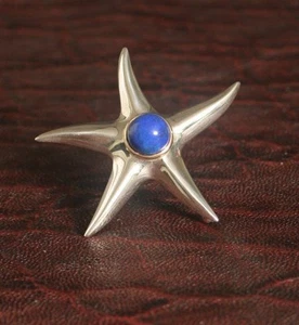 Tiffany & Co.Starfish Brooch Lapis 18K Gold & Sterling Silver - Imagen 1 de 3