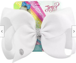 Jojo Color Large 8" Girl Woman Hair Bows with Rhinestone Hair Tie Bow Rubberband