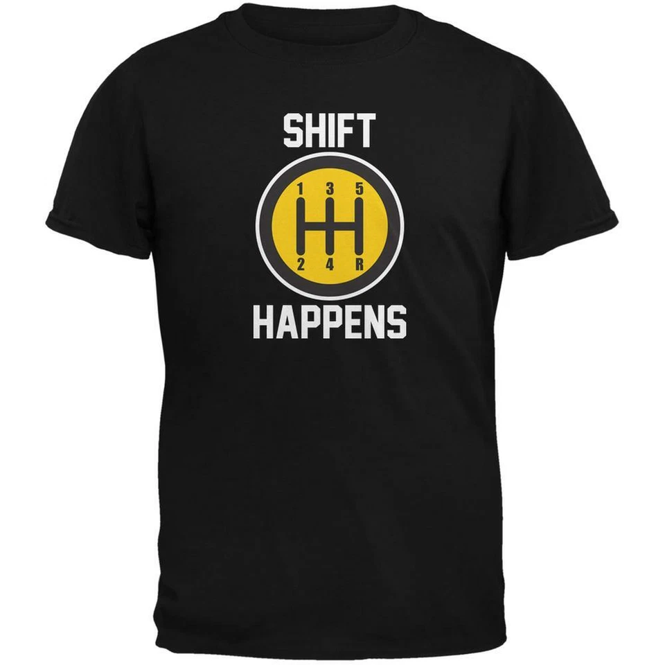 Camiseta negra Shift Happens para adulto Foto 1 de 1
