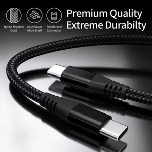 Type C to Type C Cable USB C Fast Charger Samsung Lead For iPhone 15 16 17ProMax - Picture 1 of 9