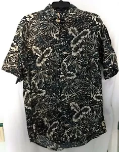 Lawton Harbor Herren Hawaii Blumen Knopfleiste Hemd Leinen Baumwollmischung Größe Small - Bild 1 von 5