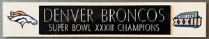 SUPER BOWL XXXIII CHAMPIONS   DENVER BRONCOS   ENGRAVED/SUBLIMATION NAME PLATE - Picture 1 of 1