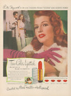 1946 Max Factor Hollywood Tru Color Lipstick Rita Hayworth Movie Gilda Print Ad
