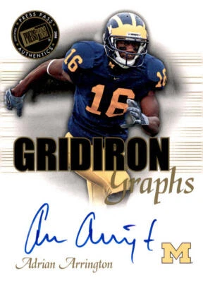 2008 Press Pass SE Authentic #GG-AA Adrian Arrington Gridiron Graphs Gold - Image 1 of 2
