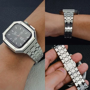 For Apple Watch Series 10 46mm Stainless Steel AP Mod Kit Case Band Strap Cover - Foto 1 di 22