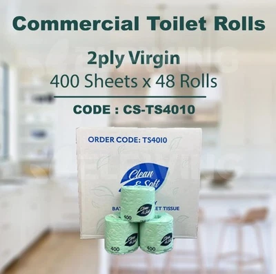 Toilet Paper Tissue 2 Ply 48 Rolls 400 Sheets Premium Soft thick absorbent 1CT - Image 1 of 3