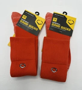 TWO EvoShield Baseball/Softball Orange Game Socks Large shoe size 8-12 NWT - Picture 1 of 4