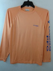 Columbia PFG Angelshirt Herren M Orange Omni-Shade Langarm Pullover Logo - Bild 1 von 15
