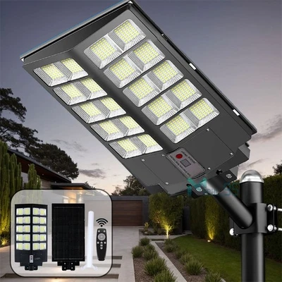 LED Street Lamp Outdoor Motion Sensing Solar Lights Dusk To Dawn Super Bright - Image 1 of 4