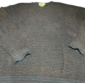 Vintage Tricots St Raphael New Wool Rayon Blend Geometric Sweater Men’s XXL Blue - Picture 1 of 9