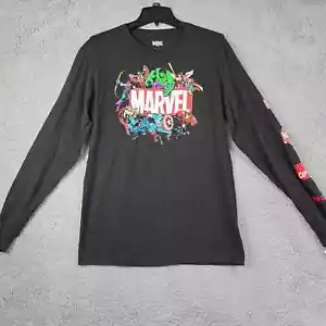Marvel Team Shirt Mens Large L Black Avengers Disney Outdoors Long Sleeve NWT - Picture 1 of 13