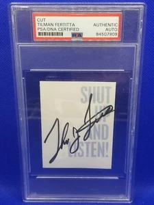 Autografo firmato Tilman Fertitta taglio 3x3 PSA HOUSTON ROCKETS PROPRIETARIO NBA - Foto 1 di 1