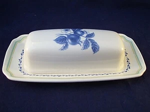 Noritake Casual Gourmet Gourmet Blue 1/4lb Covered Butter Dish 7963 Sri Lanka - Picture 1 of 5
