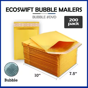 200 #0 7,5x10 SOBRES ACOLCHADOS DE BURBUJAS ECOSWIFT KRAFT DVD - Imagen 1 de 6