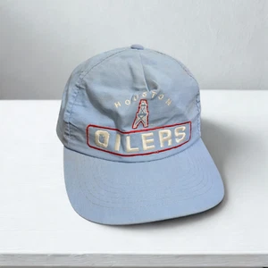 Vintage Houston Oilers 90's Snapback Hat Cap White Blue Throwback NFL Football - Picture 1 of 5