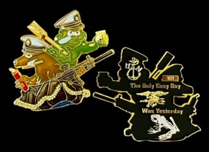 Navy Seal Team Bone Freddie Frog Trident Raft Seals Challenge Coin Seals UDT CPO - Picture 1 of 6