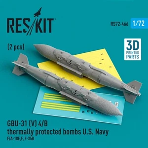 Bombas protegidas térmicamente 1:72 ResKit RS72-0466 GBU-31 USN F/A-18E 3D - Imagen 1 de 3