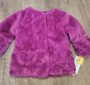 Baby Girl Faux Fur Jacket - Cat & Jack Pink 12m - Picture 1 of 4