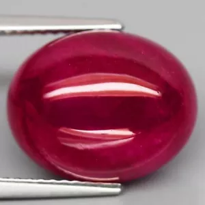 12.17ct.EXTRA RARE UNHEATED GEMSTONE RED RUBY BURMA OVAL CABOCHON BIG SIZE - Picture 1 of 5