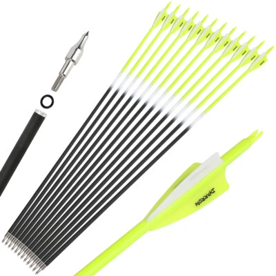 30" Carbon Arrows Archery SP500 Vanes Screw Tips Recurve Bow Compoundbow Hunting - Image 1 of 4