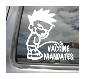 Boy Pee On Vac Mandates - Funny Car Auto Window Vinyl Decal Sticker 02190 - Bild 1 von 2
