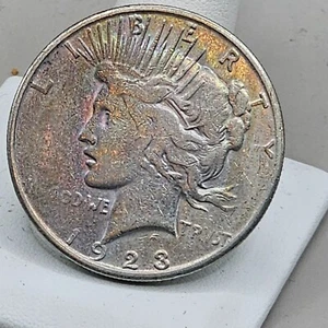 1923 S Dollaro della Pace 90% Argento Moneta da Collezione USA Forse Grasso Anomalia - Foto 1 di 9
