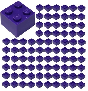 ☀️100x NEW LEGO 2x2 DARK PURPLE Bricks (ID 3003) BULK Parts Grass City Building - Picture 1 of 2