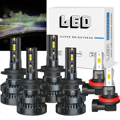 H7 H7 H11 For Mercedes Benz ML350 2008-2011 LED Headlight Hi Lo Fog Light Bulbs - Image 1 of 4