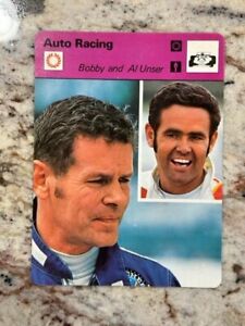 1977-1979 Sportscaster Card Auto Racing Bobby and Al Unser 16-04