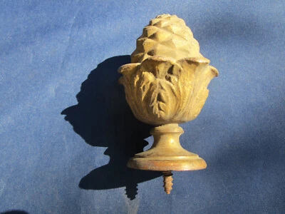 Boule décoration pigne de pin gland laiton occasion hauteur 10 cm - Photo 1/4