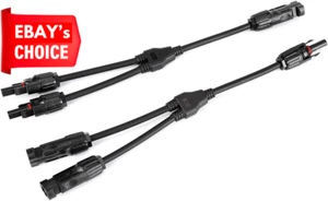 Y Type Male Female Connector 1 Pair Solar Cable Panel Extension PV Junction Box - Picture 1 of 12