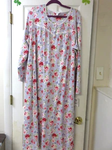 CHARTER CLUB PRINTED LONG NIGHTGOWN SIZE XXL 100% COTTON ROSES LILAC NWT - Picture 1 of 3
