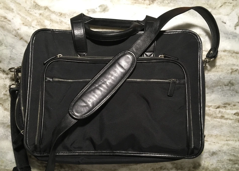 Levenger Briefcase Messenger Bag With Leather Accents - Image 1 of 4