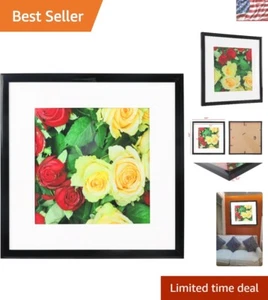 Durable 8x8 Picture Frame in Black: Perfect for Graduation & Birthday Displays - Picture 1 of 9