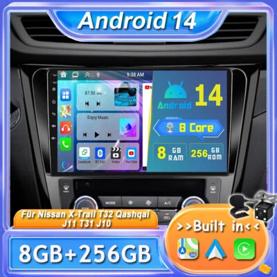 Für Nissan X-Trail T32 Qashqai J11 T31 J10 CarPlay Android 14 Autoradio GPS Navi - Bild 1 von 4
