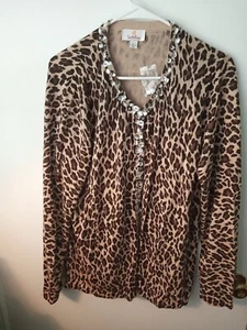 Beautiful Quacker Factory Large Animal Print jacket Large - Picture 1 of 4