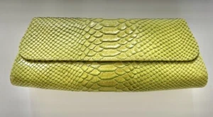 JALDA Bolso Clutch Piel Serpiente Verde Monedero con Bolsa para el Polvo NUEVO - Imagen 1 de 8