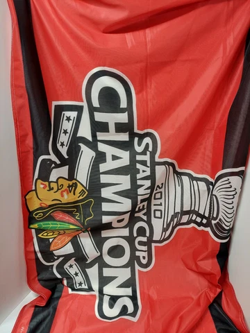 Chicago Blackhawks Stanley Cup Champions Flag 3' X 5' Wincraft Nice Shape,Rings Cover