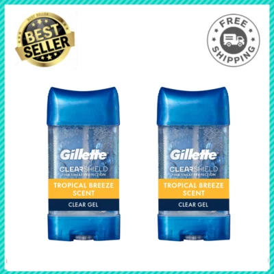 2PK Gillette Clear Gel Antiperspirant & Deodorant for Men Tropical Breeze Scent - Image 1 of 4